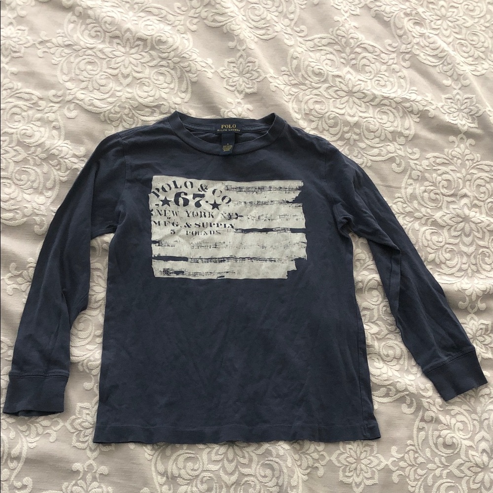 Polo by Ralph Lauren Navy Long-Sleeve Graphic Tee for Kids